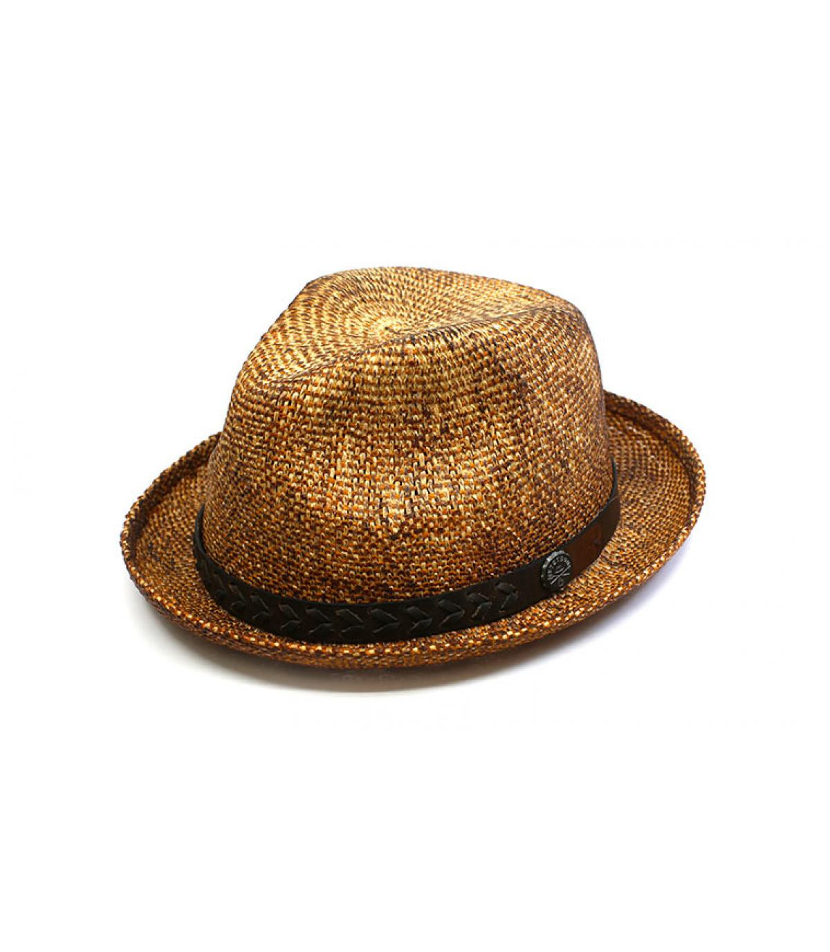 Stetson straw pork pie brown